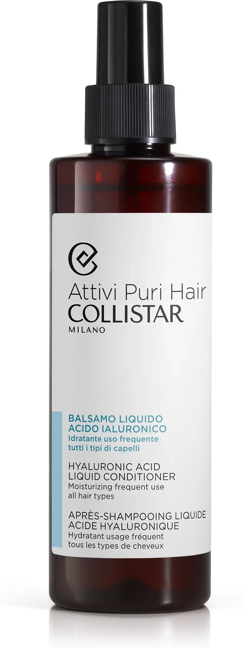 collistar attivi puri balsamo liquido acido ialuronico idratante uso frequente per tutti i tipi di capelli 200 ml