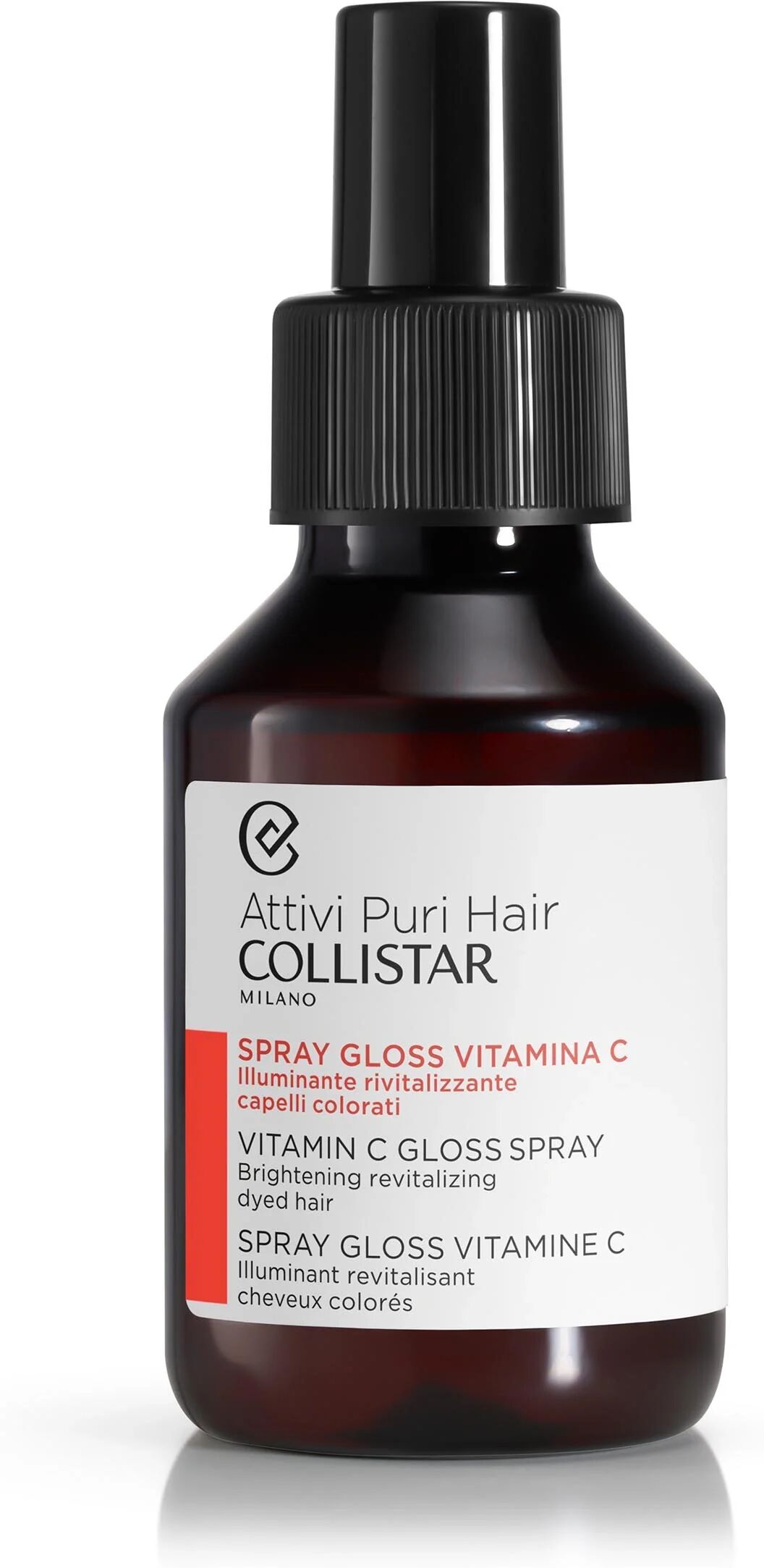 collistar attivi puri spray gloss vitamina c illuminante rivitalizzante per capelli colorati 100 ml