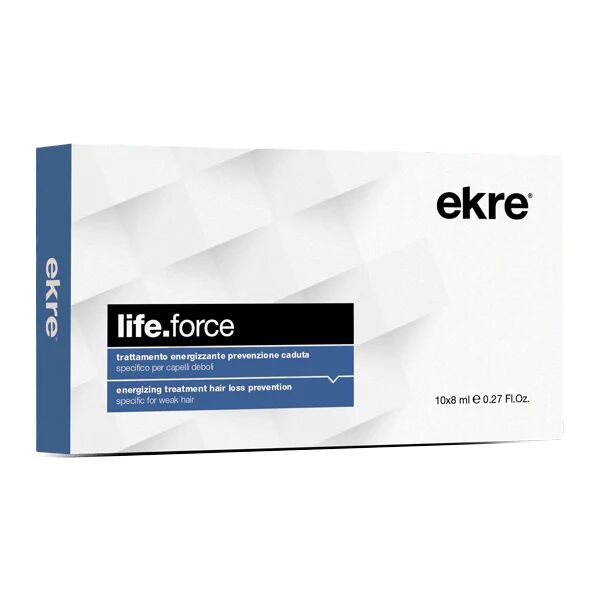 ekre life force trattamento energizzante prevenzione caduta dei capelli 10 fiale da 8 ml