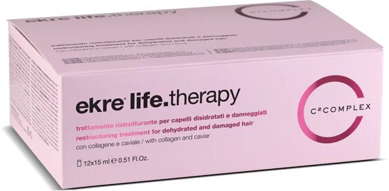 ekre life therapy trattamento ristrutturante per capelli disidratati e danneggiati 12 fiale da 15 ml