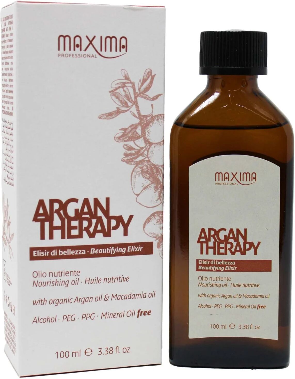 maxima professional maxima argan therapy elisir di bellezza olio nutriente per capelli 100 ml