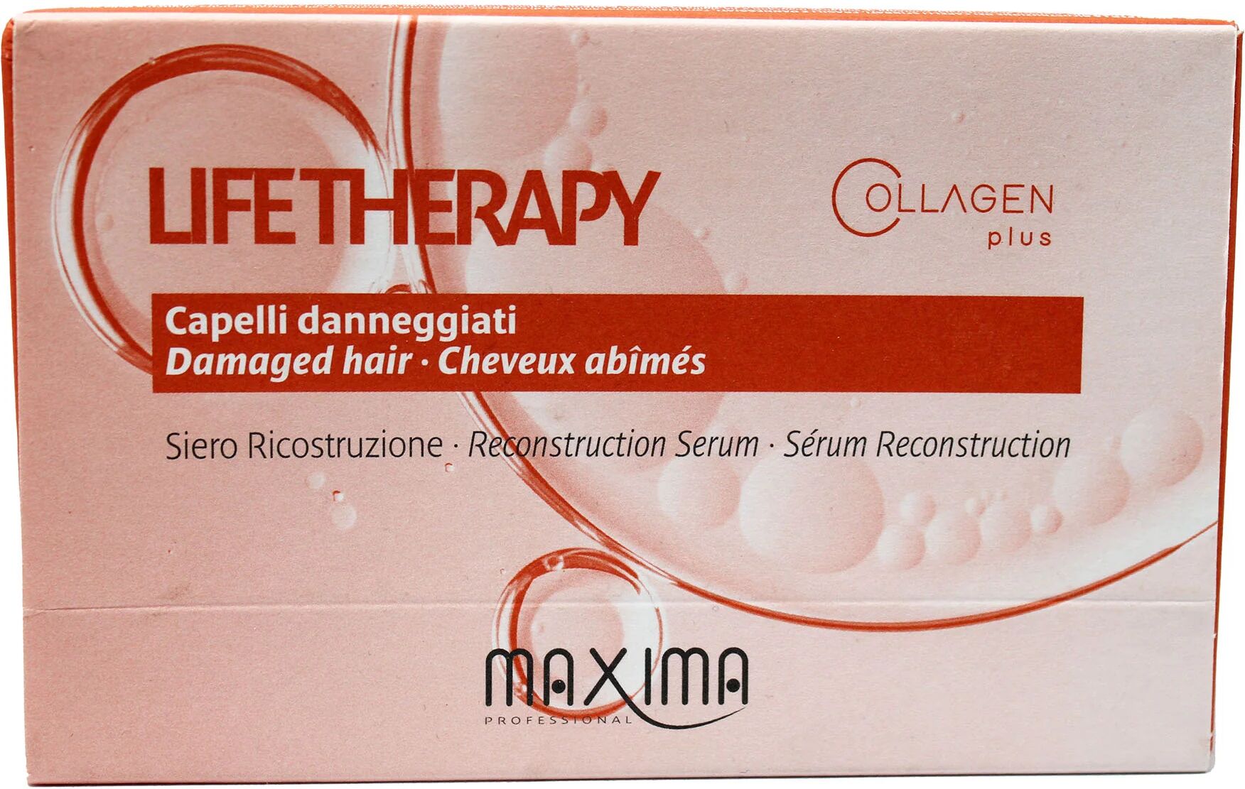 maxima professional maxima life therapy siero ricostruzione a fiale per capelli danneggiati 6 fiale da 12 ml