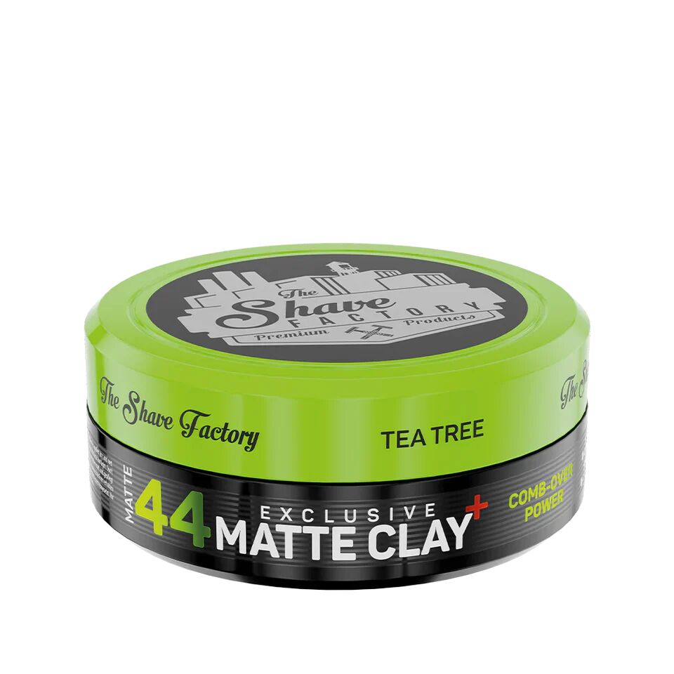 the shave factory cera opaca per capelli 44 exclusive matte clay comb-over power tenuta forte 150 ml