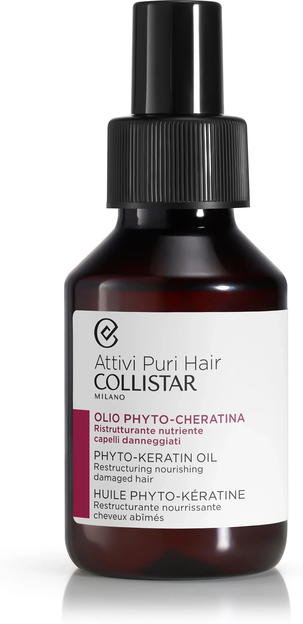 Collistar Attivi Puri Olio Phyto Cheratina Ristrutturante Nutriente Per Capelli Danneggiati 100 ml