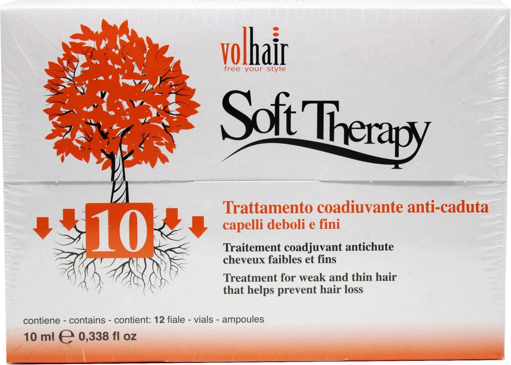 Volhair Soft Therapy Trattamento Coadiuvante Anti Caduta Per Capelli Deboli E Fini 12 Fiale Da 10 ml