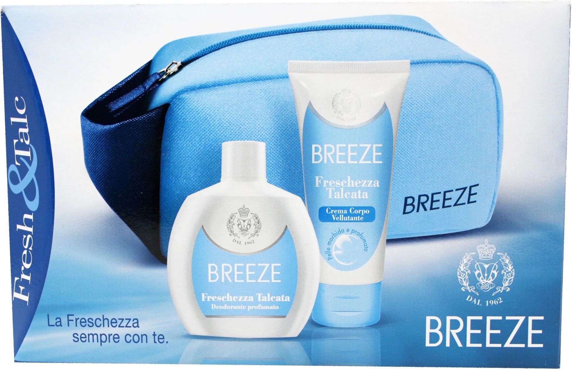 breeze cofanetto fresh & talc deodorante profumato 100 ml + crema corpo vellutante 150 ml