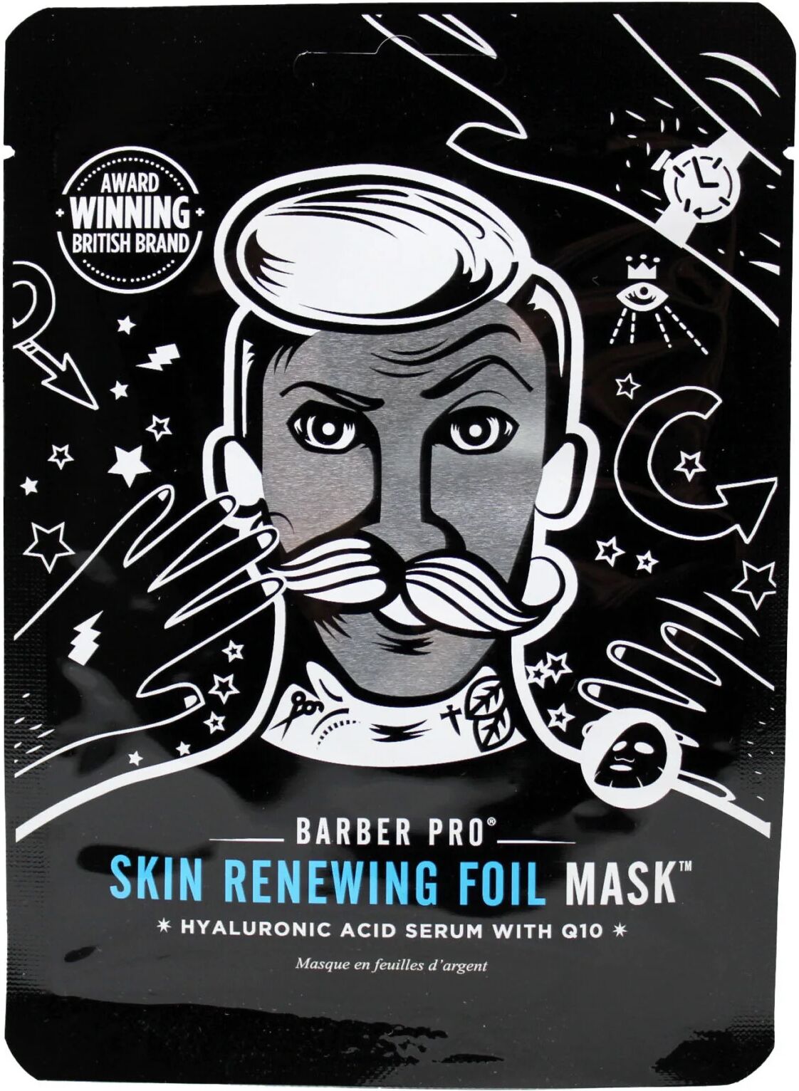 Barber Pro Skin Reneving Foil Mask Maschera Autoriscaldante All'Acido Ialuronico 25 ml