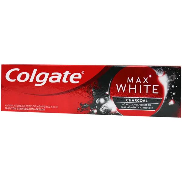 colgate dentifricio max white al carbone sbiancante minerale delicato 75 ml