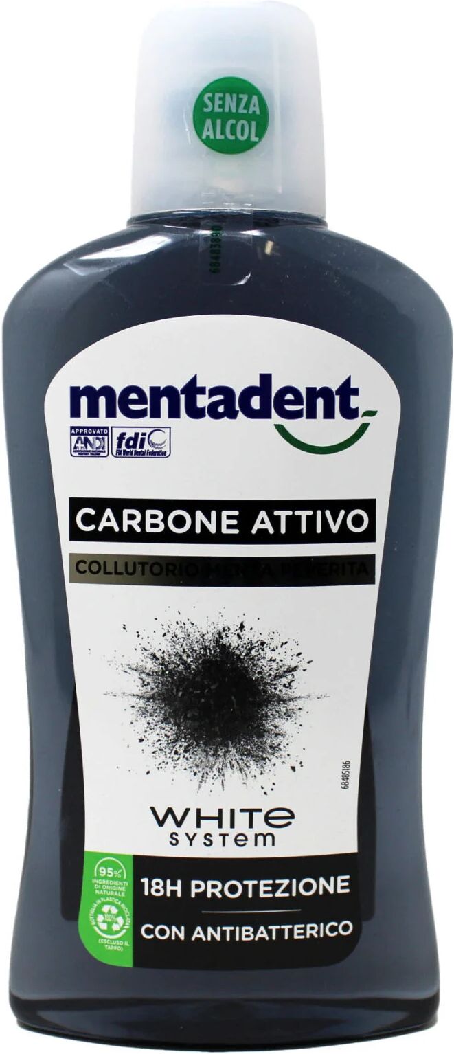 mentadent collutorio white system al carbone attivo 500 ml