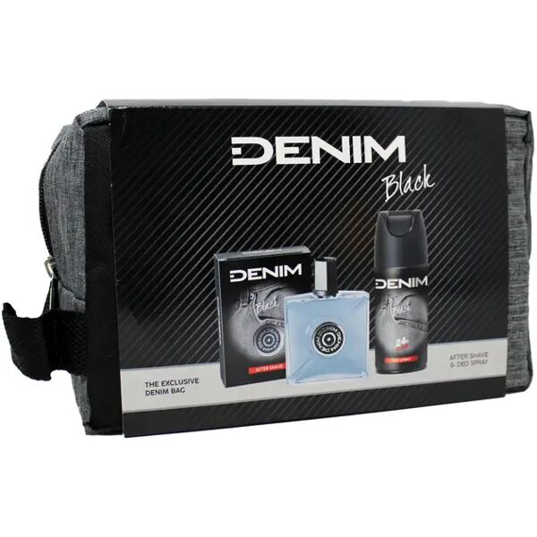 denim cofanetto  black bag after shave 100 ml+ deo spray 150 ml +trousse