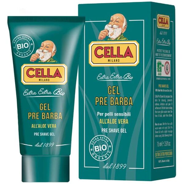 cella milano cella gel pre barba per pelli sensibili bio all'aloe vera 75 ml