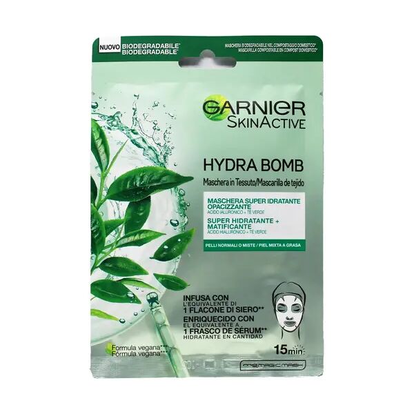 garnier skinactive hydra bomb maschera viso monouso super idratante opacizzante per pelli normali o miste 28 gr