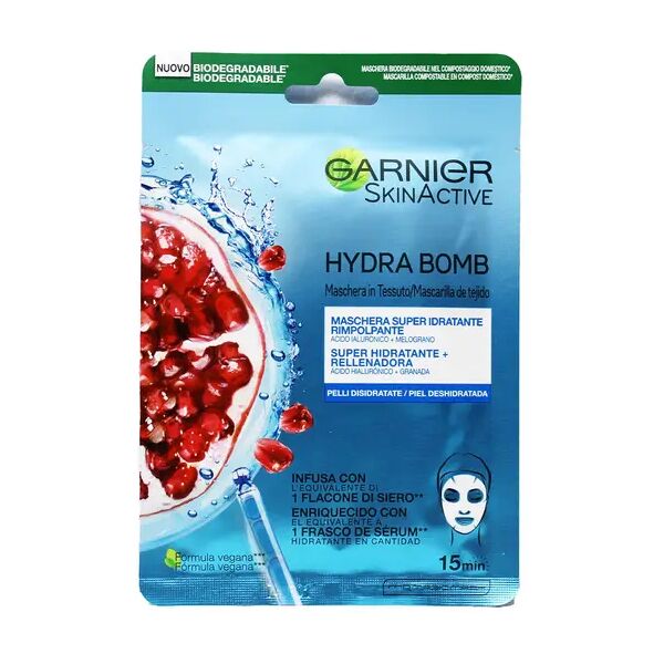 garnier skinactive hydra bomb maschera viso monouso super idratante rimpolpante per pelli disidratate 28 gr