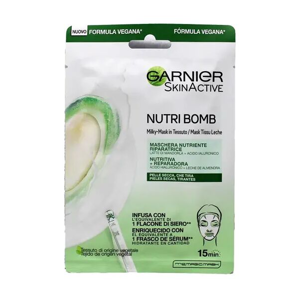 garnier skinactive nutri bomb maschera viso monouso nutriente riparatrice per pelle secca 28 gr