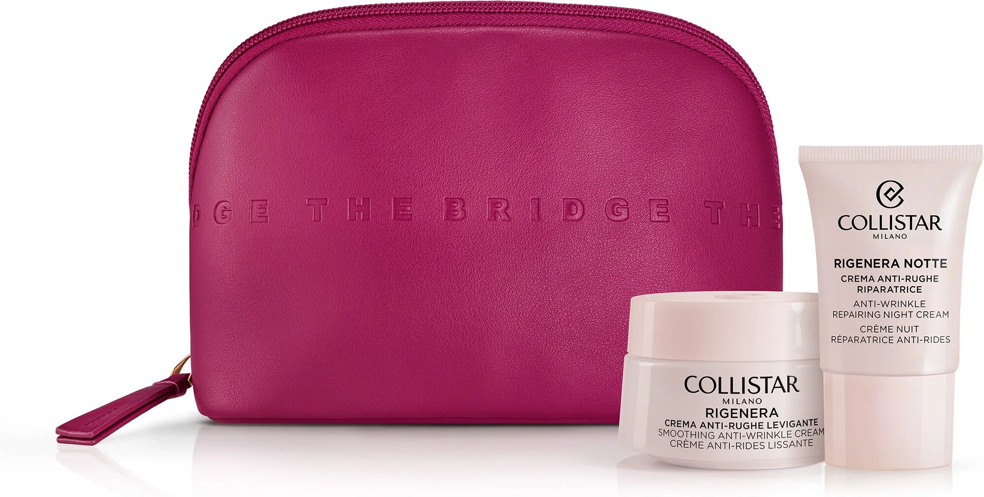 collistar cofanetto rigenera crema anti-rughe levigante 50 ml + rigenera notte crema anti-rughe riparatrice 15 ml + beauty bag the bridge