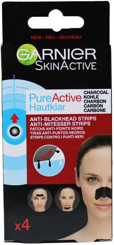 garnier skin active strips per il viso al carbone contro i punti neri 4 pz