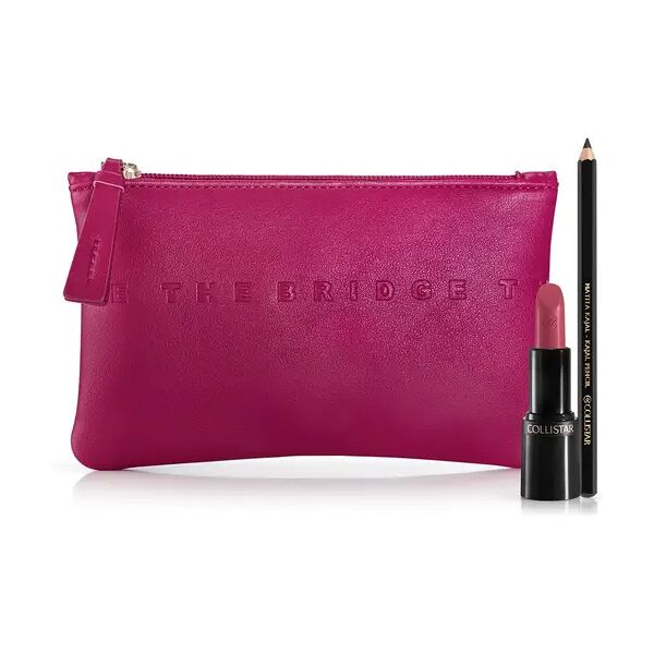 collistar cofanetto puro rossetto 113 autumn berry + matita occhi kajal nera + beauty bag the bridge