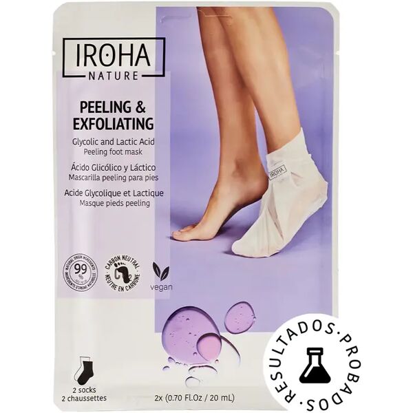 iroha nature calzini peeling ed esfolianti con acido glicolico 2 pz x 20 ml