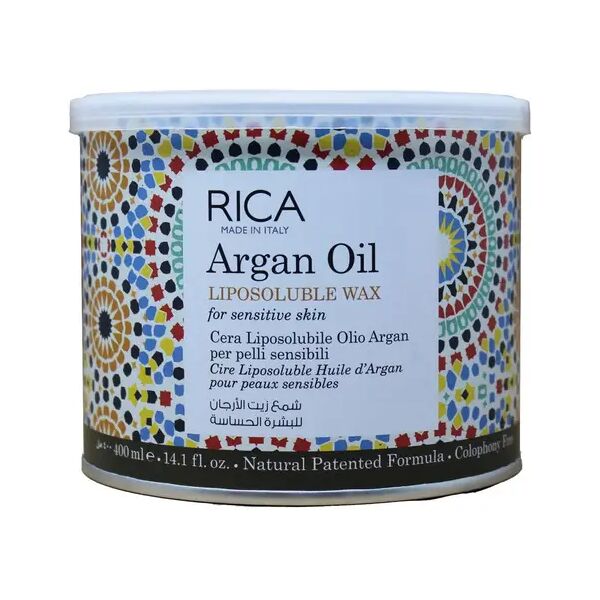 rica cera depilatoria liposolubile con olio di argan per pelli sensibili 400 ml