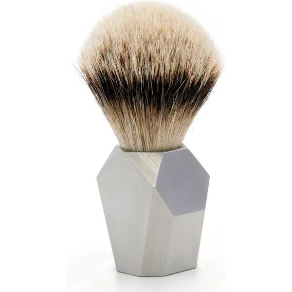 rex supply co rex pennello da barba in setola silvertip manico in acciaio inox marino 106