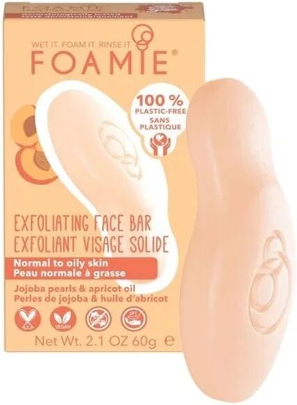 foamie sapone solido esfoliante per il viso per pelli normali e grasse more than a peeling con jojoba e olio di albicocca 60 gr