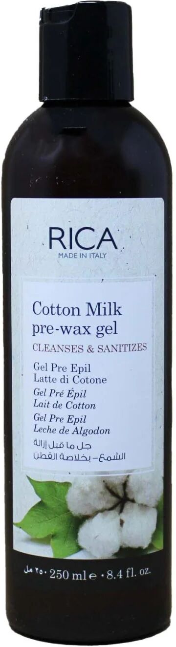 rica gel pre epilazione latte di cotone detergente e igienizzante 250 ml