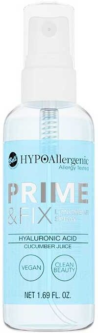 bell hypoallergenic hypoallergenic prime&fix spray fissatore e base make up con acido ialuronico 50 ml