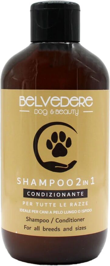 belvedere dog & beauty shampoo 2 in 1 condizionante per animali domestici con pelo lungo o ispido 250 ml