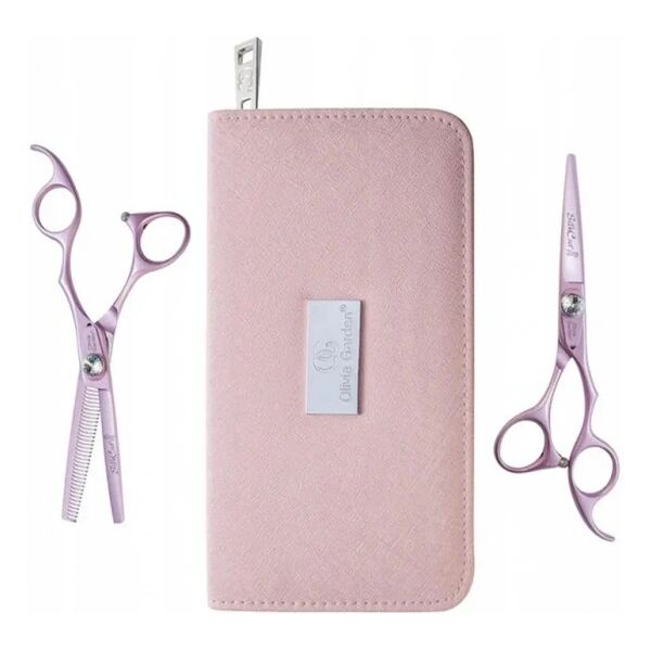 olivia garden silkcut think pink kit forbici da taglio 5,75 + forbice da sfoltire capelli 6,35