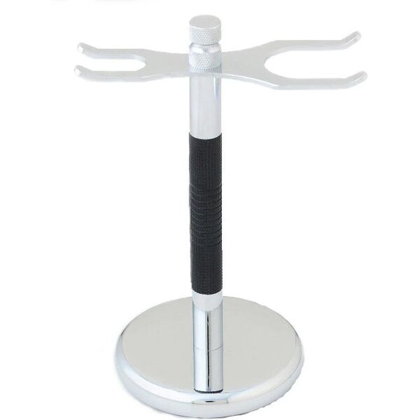 pearl shaving sst-26 stand porta rasoio di sicurezza e pennello in metallo nero