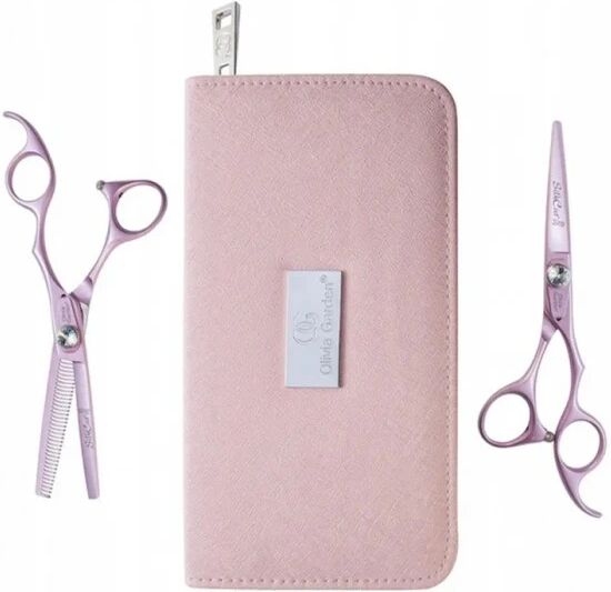 olivia garden silkcut think pink kit forbici da taglio 5,75 + forbice da sfoltire capelli 6,35