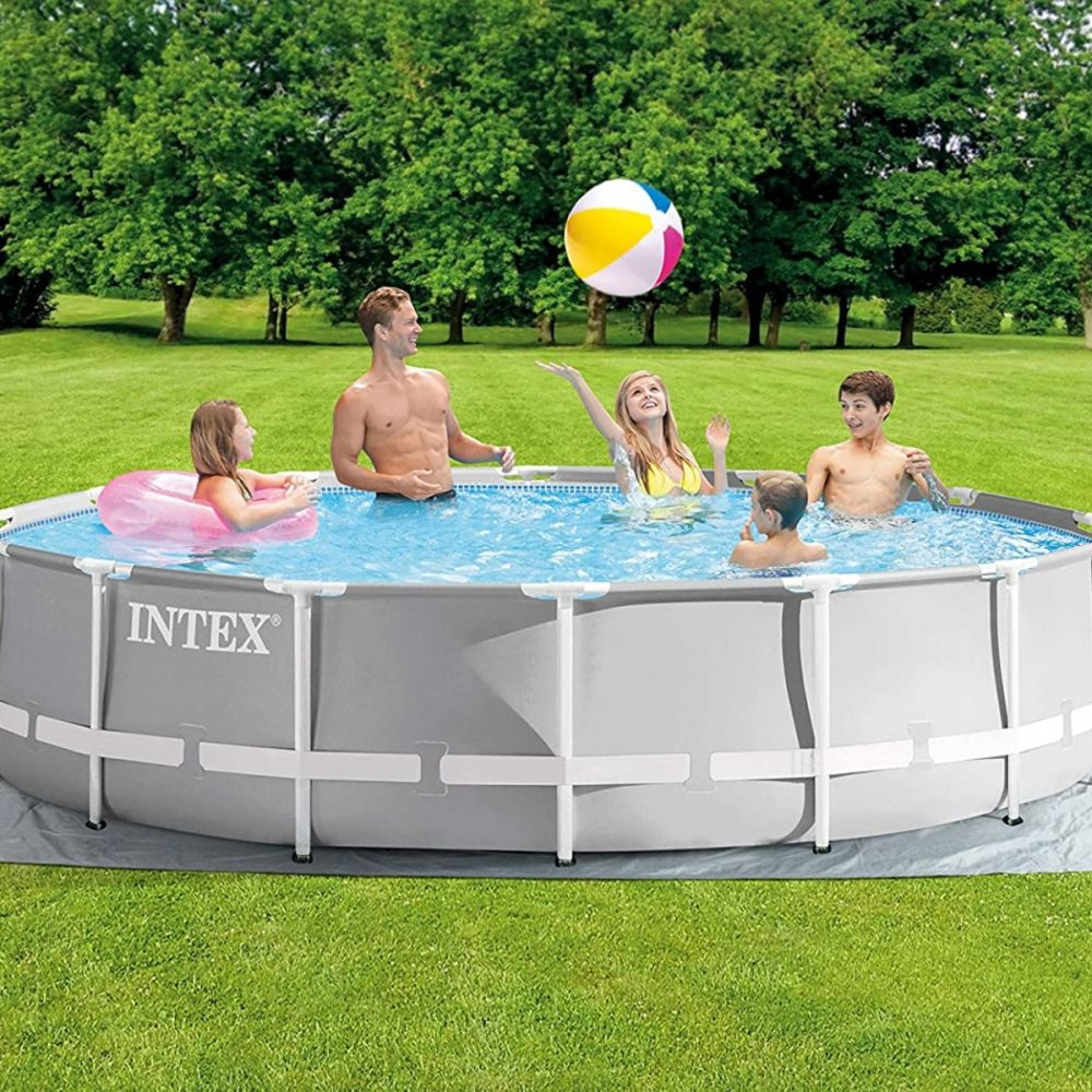 Intex Piscina Rotonda Prisma Frame 457x107 cm con pompa filtro