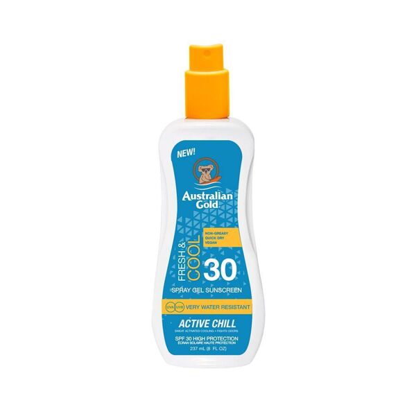 australian gold spray gel spf30 active chill 237ml protezione solare e deodorante