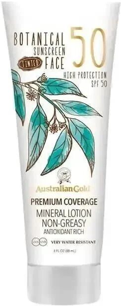 Australian Gold Botanical Sunscreen Tinted Face SPF 50 Light 89ml crema solare viso