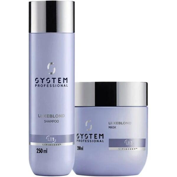 system professional luxeblond kit antigiallo shampoo e maschera