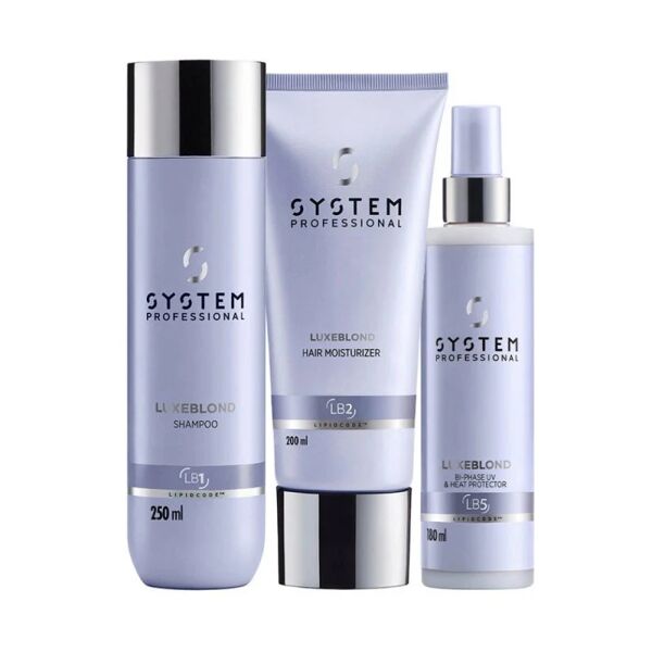 system professional luxeblond kit shampoo balsamo e termoprotettore