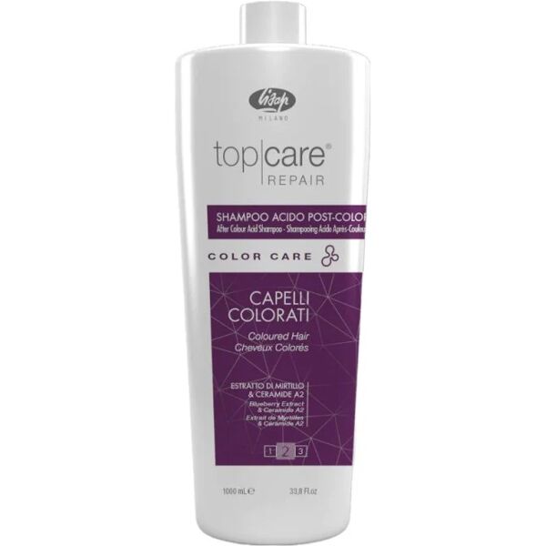 lisap top care repair shampoo acido post colore, 1000ml