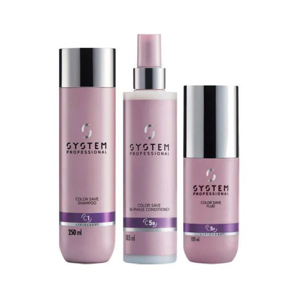 system professional color save kit shampoo conditioner leave in e fluido