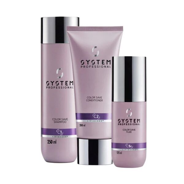 system professional color save kit shampoo balsamo e fluido