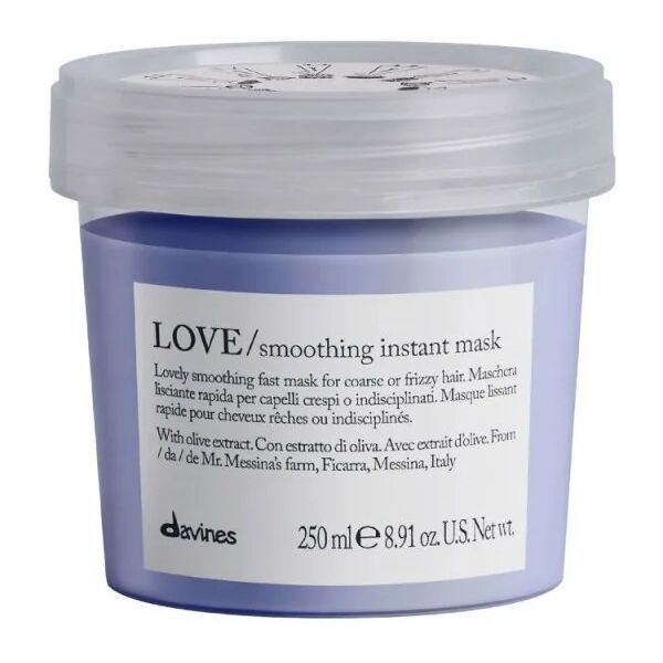 davines love smoothing instant maschera lisciante capelli, 250ml