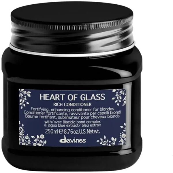 davines heart of glass rich balsamo capelli biondi, 250ml