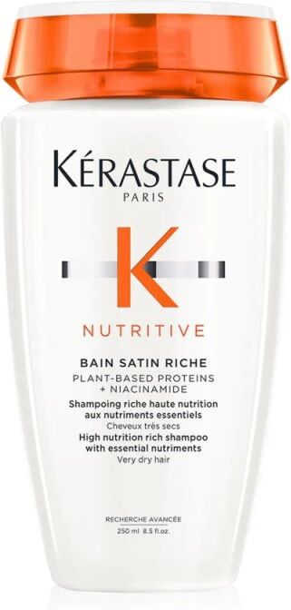 kerastase nutritive bain satin riche shampoo capelli secchi medi e grossi, 250ml