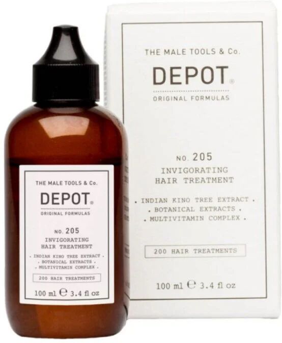 depot no. 205 invigorating hair treatment anticaduta capelli uomo, 100ml