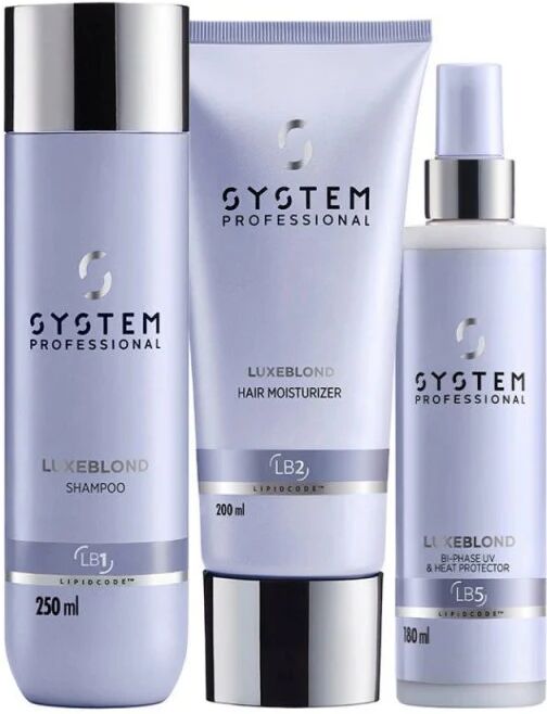 system professional luxeblond kit shampoo balsamo e termoprotettore