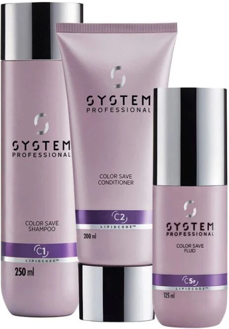 system professional color save kit shampoo balsamo e fluido