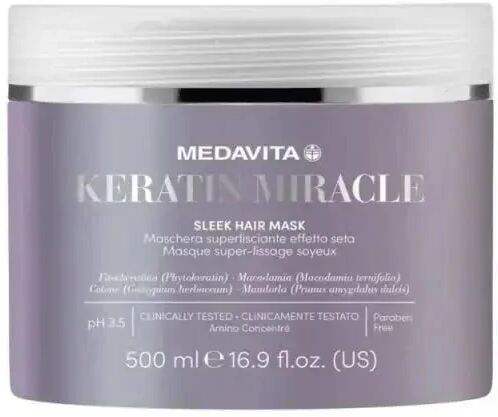 medavita keratin miracle sleek hair mask maschera lisciante capelli, 500ml