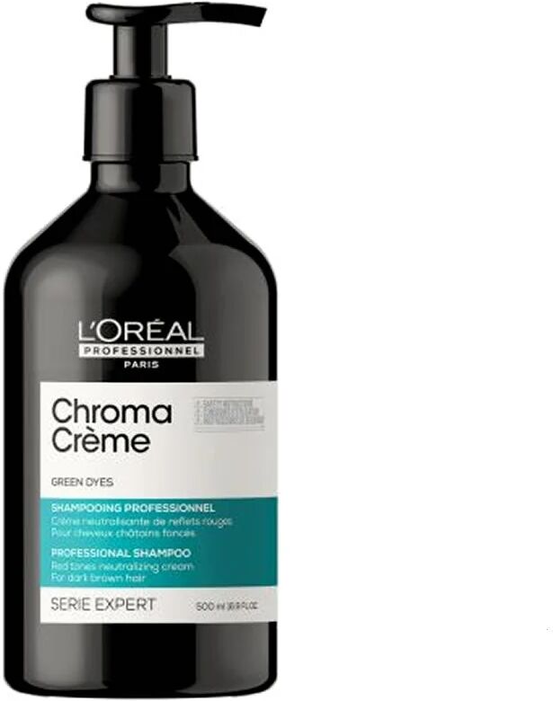 l'oreal professionnel serie expert chroma creme green shampoo antirosso capelli scuri, 500ml