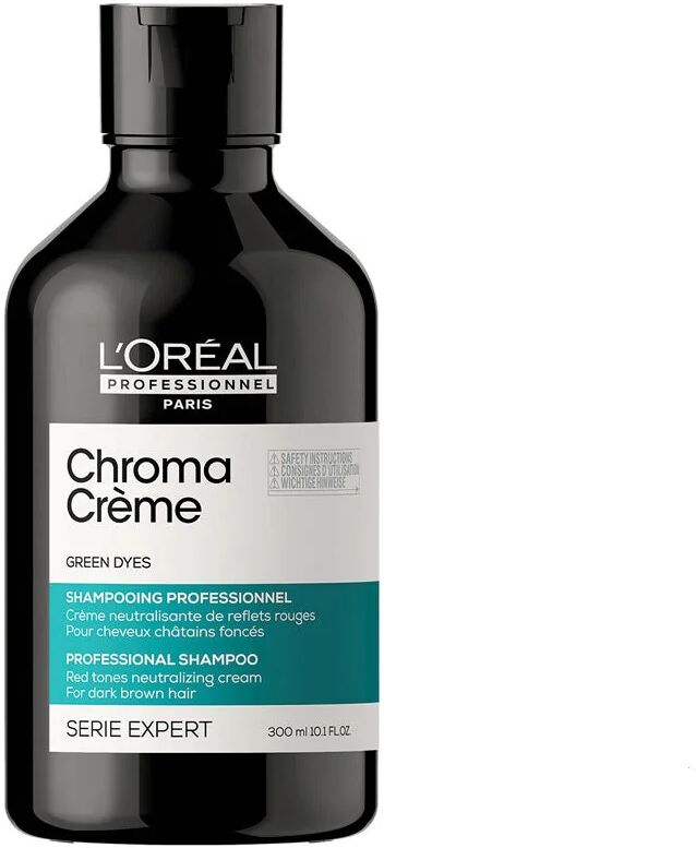 l'oreal professionnel serie expert chroma creme green shampoo antirosso capelli scuri, 300ml