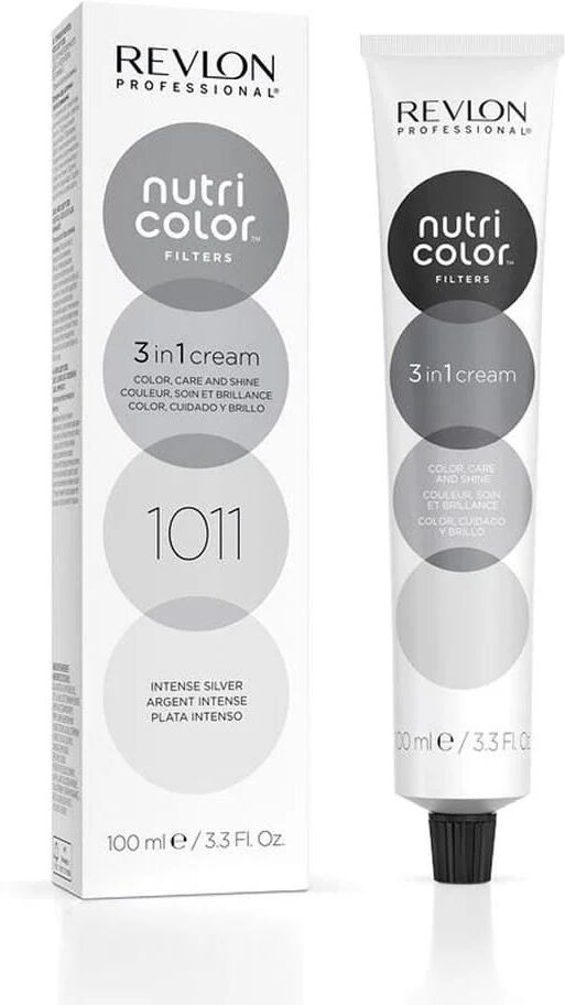 revlon professional revlon nutri color filters maschera colorante 100ml, 1011 argento intenso