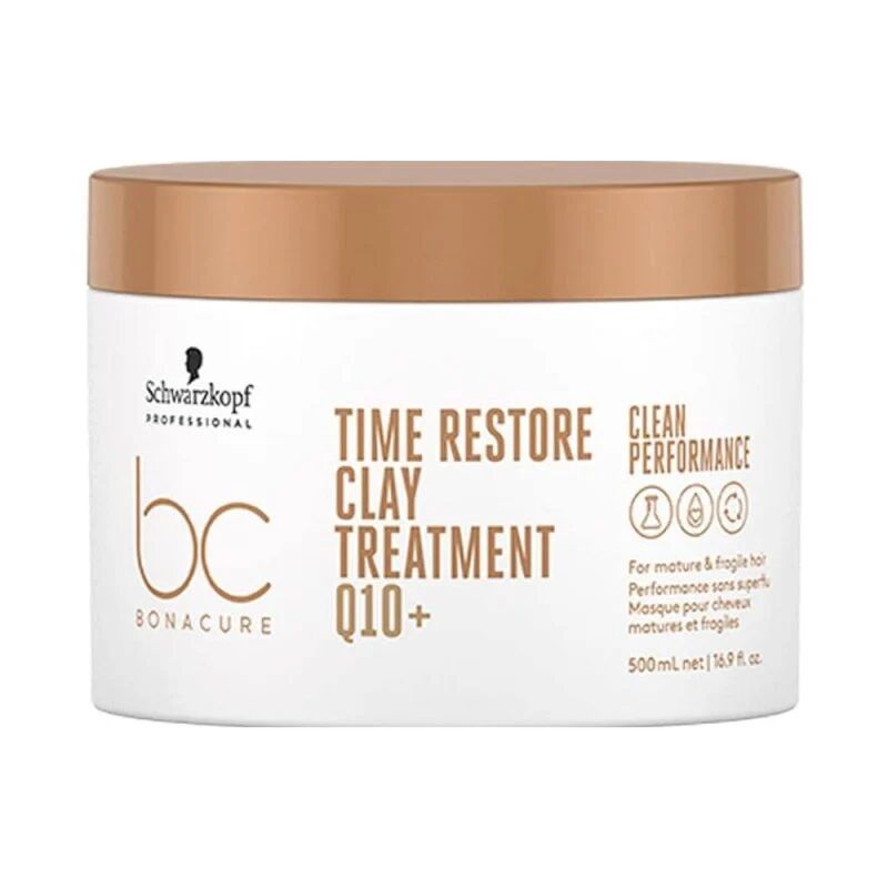 Schwarzkopf Time Restore Clay Treatment Maschera Rinforzante Capelli Maturi 200ml, 500ml